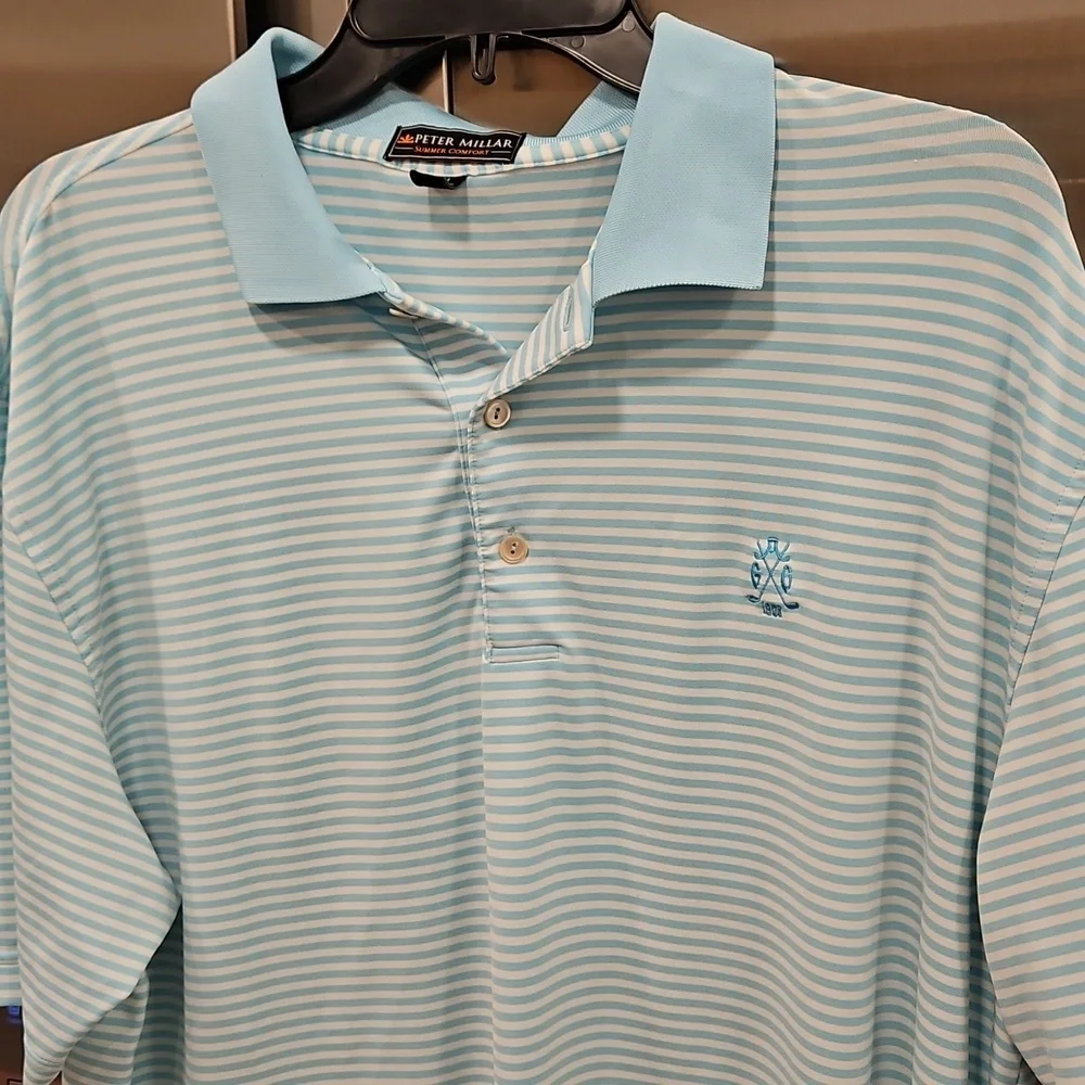 💕PETER MILLAR💕 Summer Comfort Collegiate Stripe Performance Polo ~ Medium